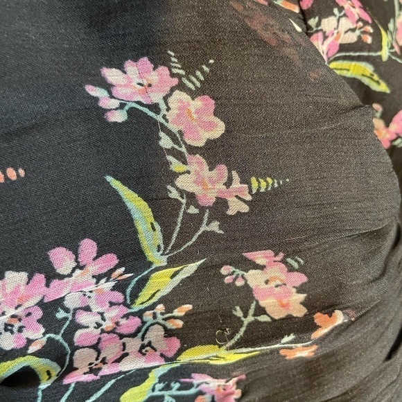 BP. Nordstrom Rack Floral Short Skirt Small Black Ruched Ruffles NWT - Picture 3 of 7